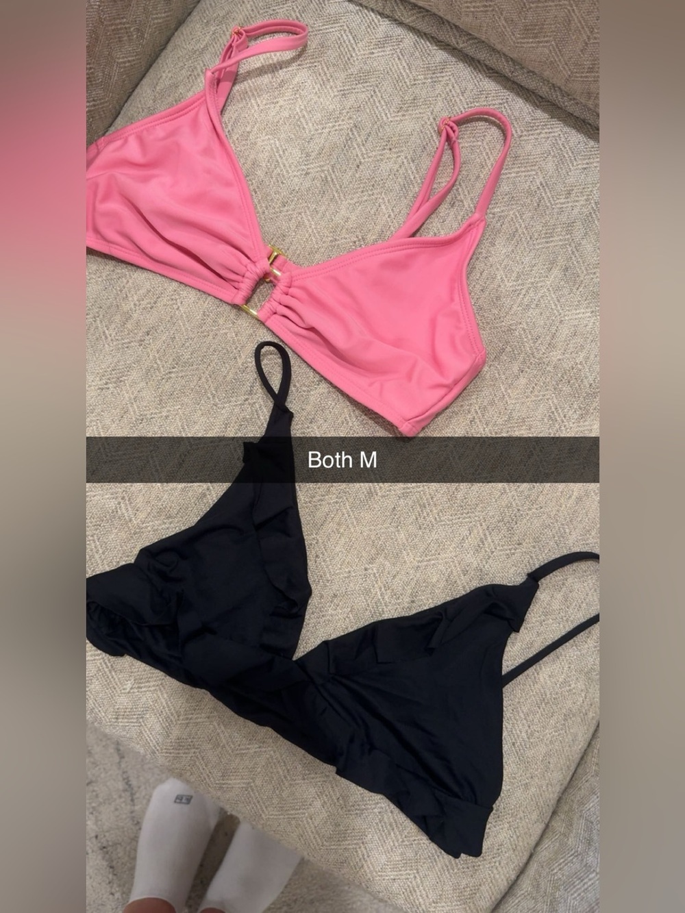 Two medium bikini tops sold together